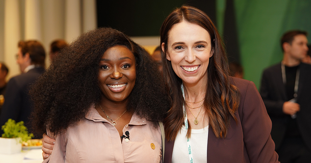 Charlot Magayi, Mukuru Clean Stoves, with Jacinda Ardern, Earthshot Prize Trustee