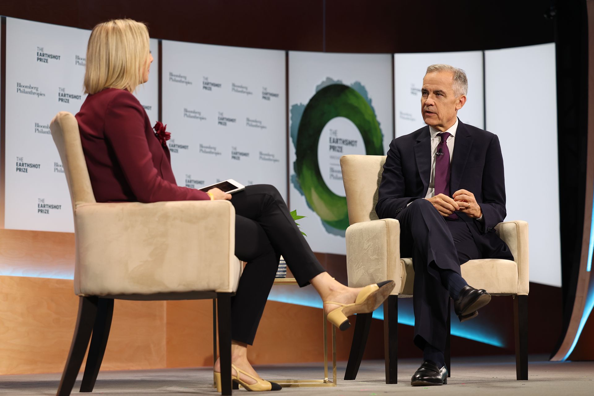 Mark Carney, UN Special Envoy on Climate Action and Finance, and Bloomberg’s Francine Lacqua