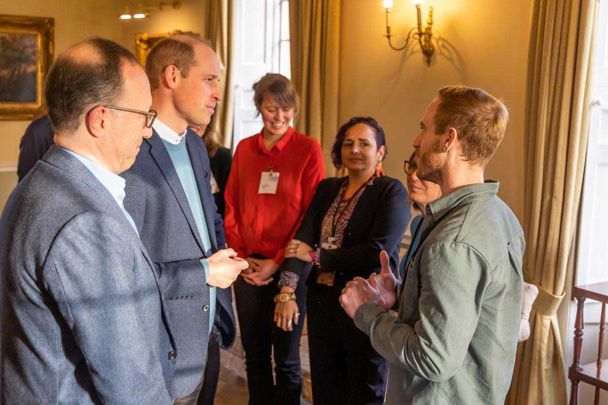 Prince William meets Jan Verbeek (SeaForester), Francis Zoet (Great Bubble Barrier) and Larissa Hale (Queensland Indigenous Womens Ranger Network)