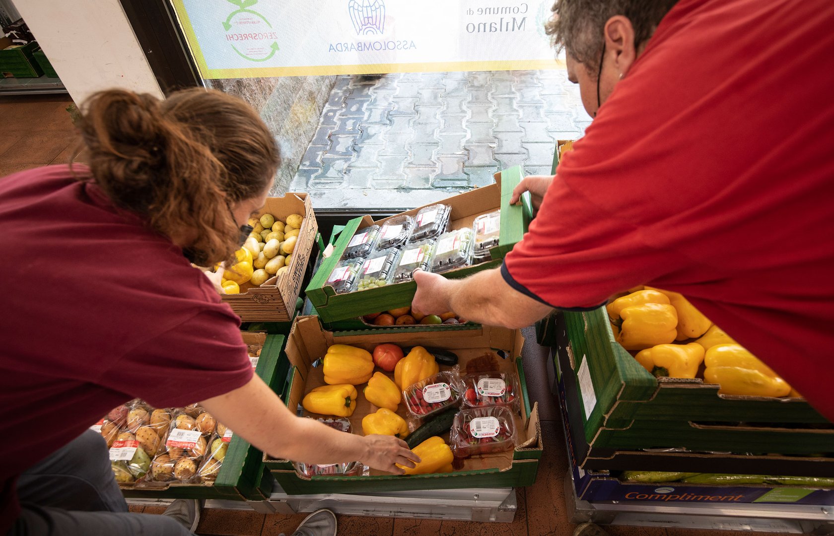 City of Milan Food Waste Hub closeup of food