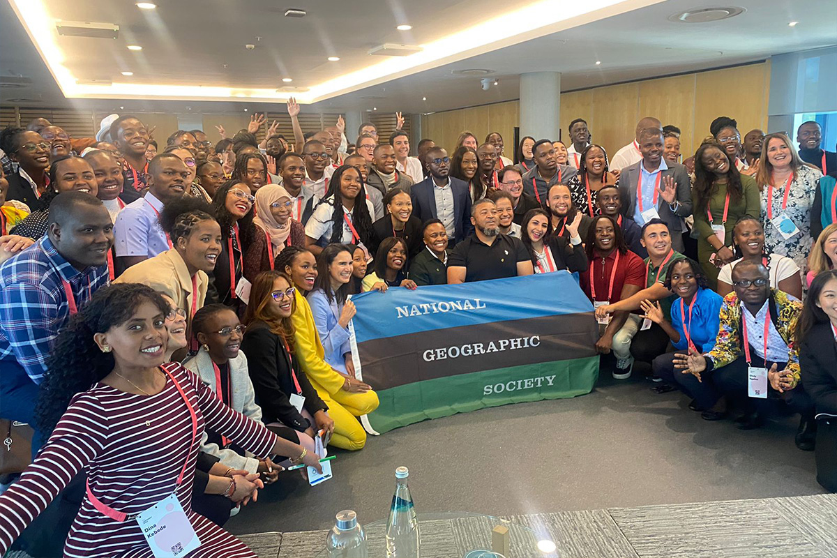 Dina Kebede and other Youth Climate Leaders during Earthshot Week 2024 in Cape Town