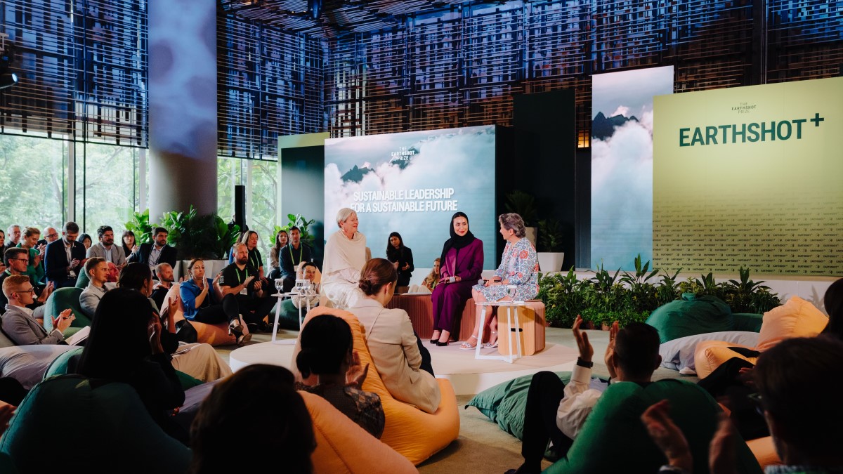 Christiana Figueres (Chair, The Earthshot Prize), Maha AlQattan (Chief Sustainability Officer, DP World) and Halla Tómasdóttir (CEO, B Team) share their thoughts on sustainable leadership