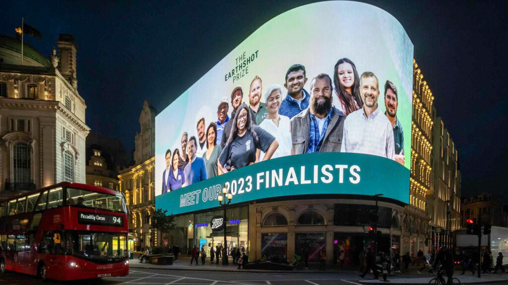 Earthshot Prize Finalists 2023 Piccadilly Circus screen