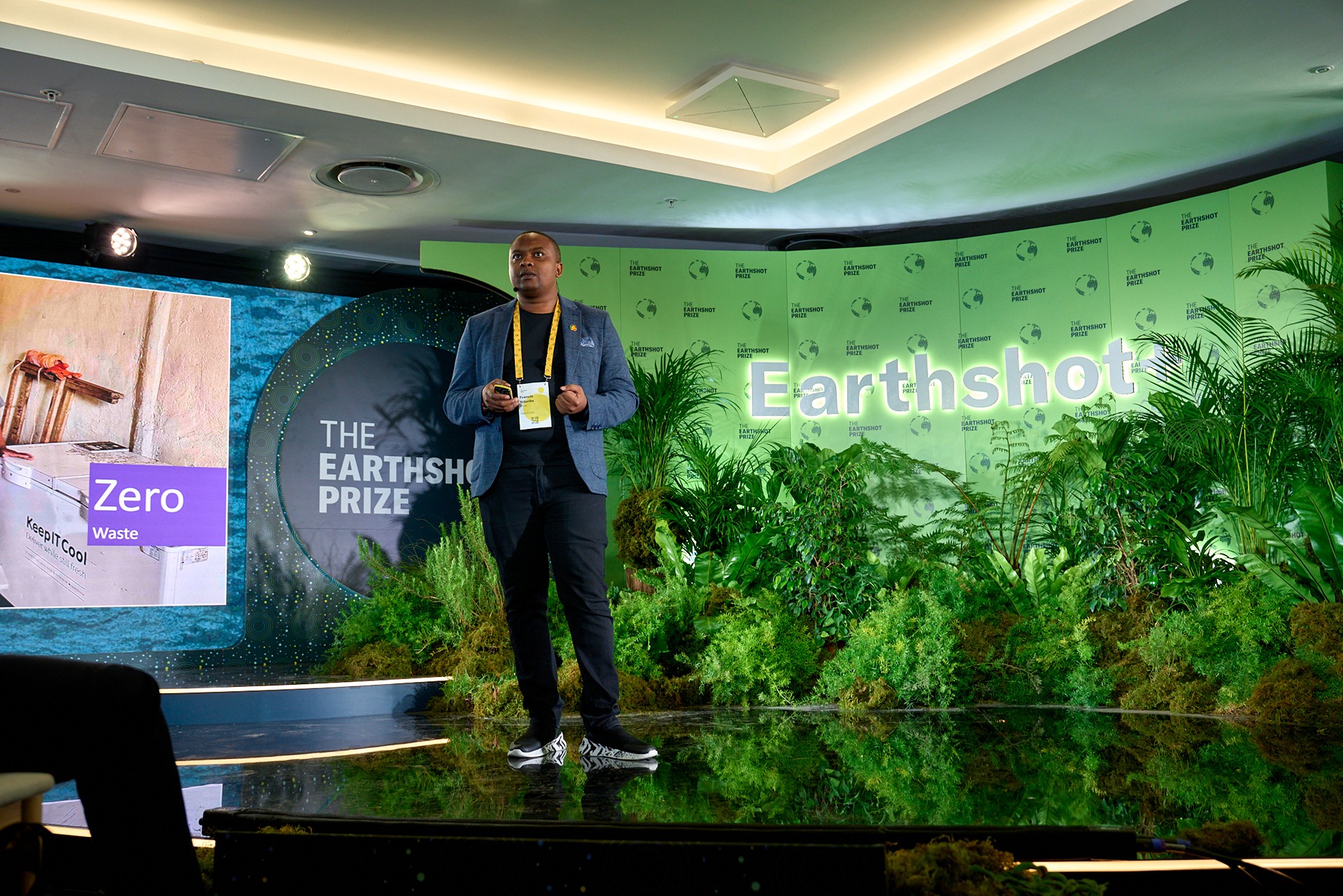 Francis Nderĩtũ, Founder and Managing Director of Keep IT Cool, talked about food security from harvest to market at Earthshot+ 2024