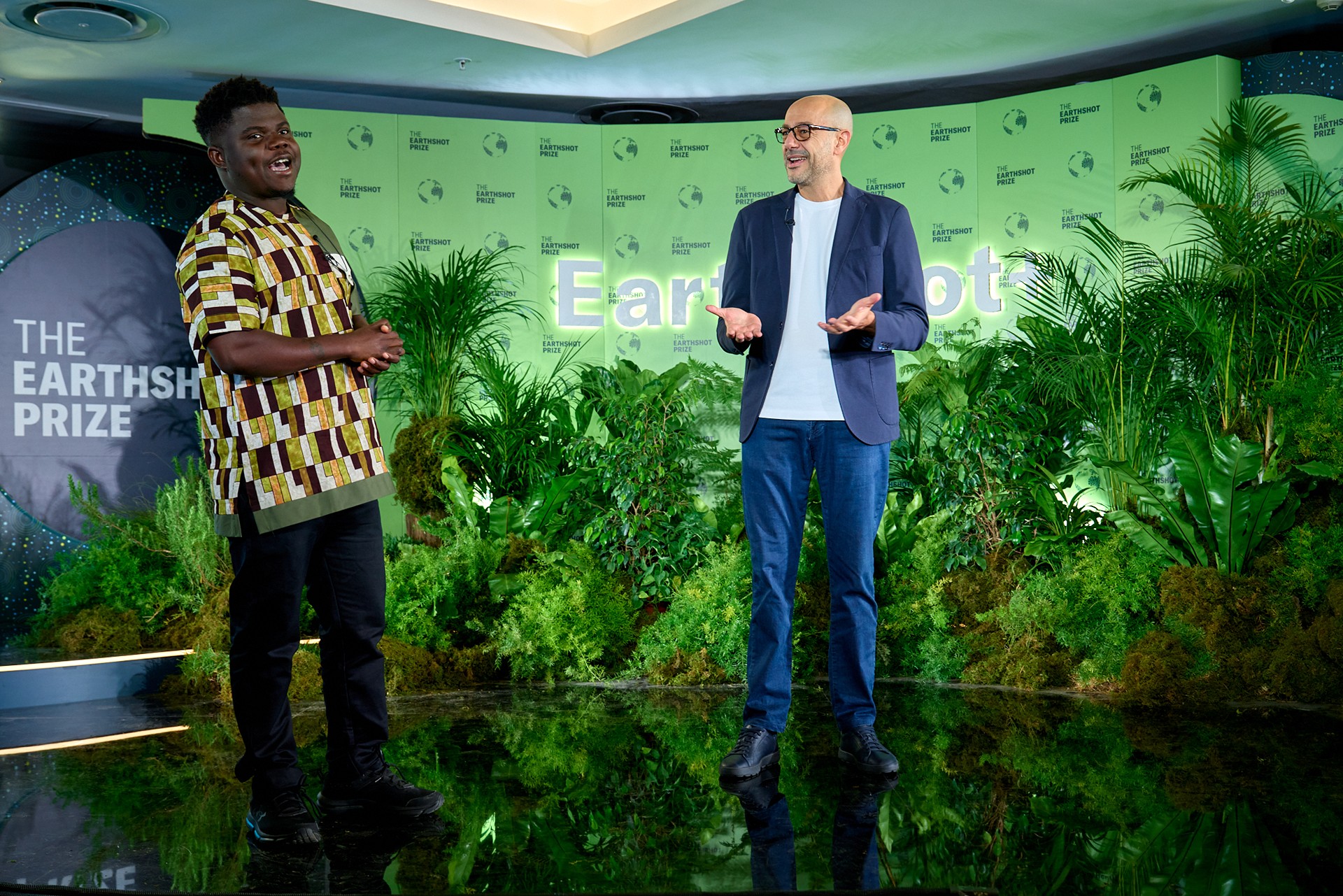Creator, Wode Maya and Tarek Amin, Director, EMEA Emerging Markets, YouTube discuss Inspiring a Generation through Climate Creativity at Earthshot+ 2024.