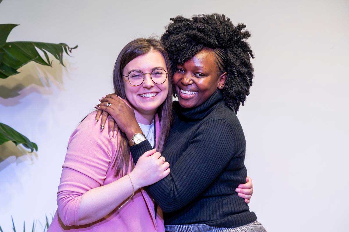 Charlot Magayi (Mukuru) and Natasha Boulding (Low Carbon Materials) after the Fellowship Retreat