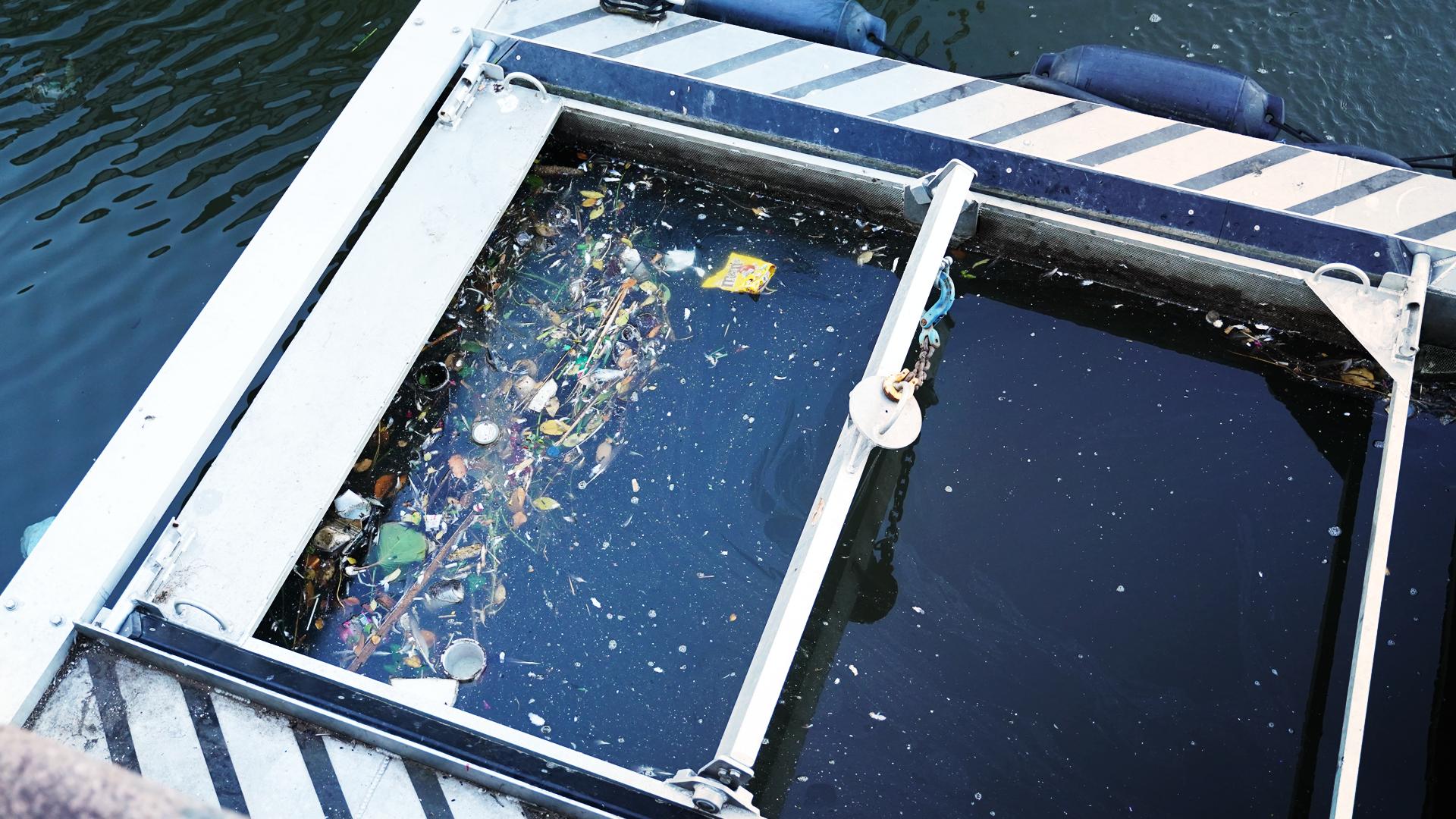 Great Bubble Barrier plastic collected from river