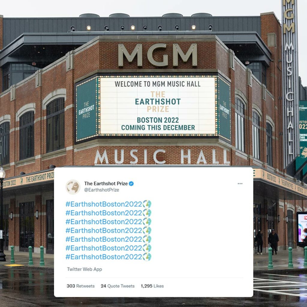 The Earthshot Prize branded twitter hashtag