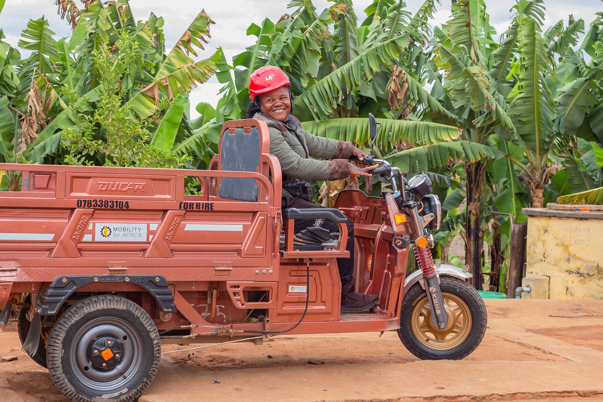 Mobility for Africa provides last mile, green mobility services to rural women in Africa using custom-build electric tricycles.