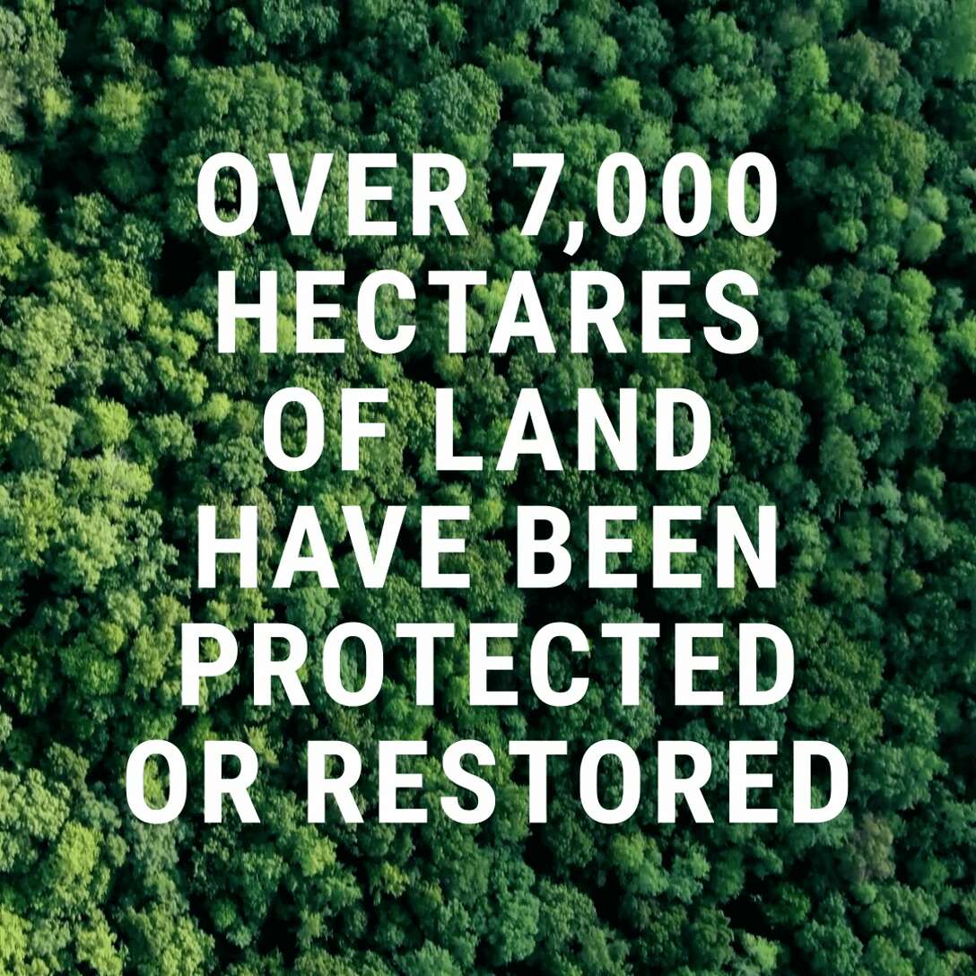 Over 70,000 hectares of land have been protected or restored