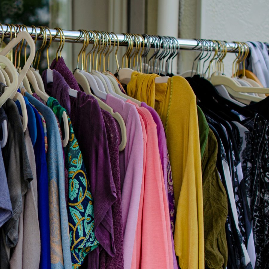Clothes on a rail