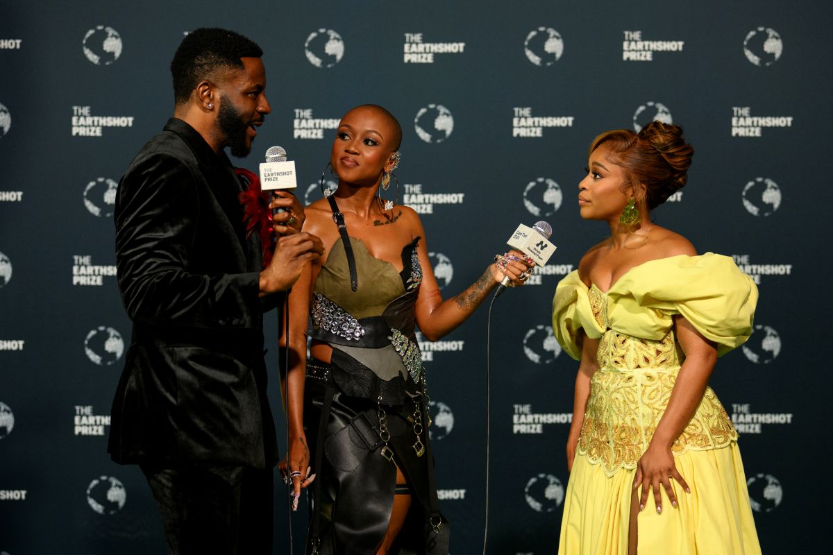 Nomzamo Colorifix dress Cape Town green carpet