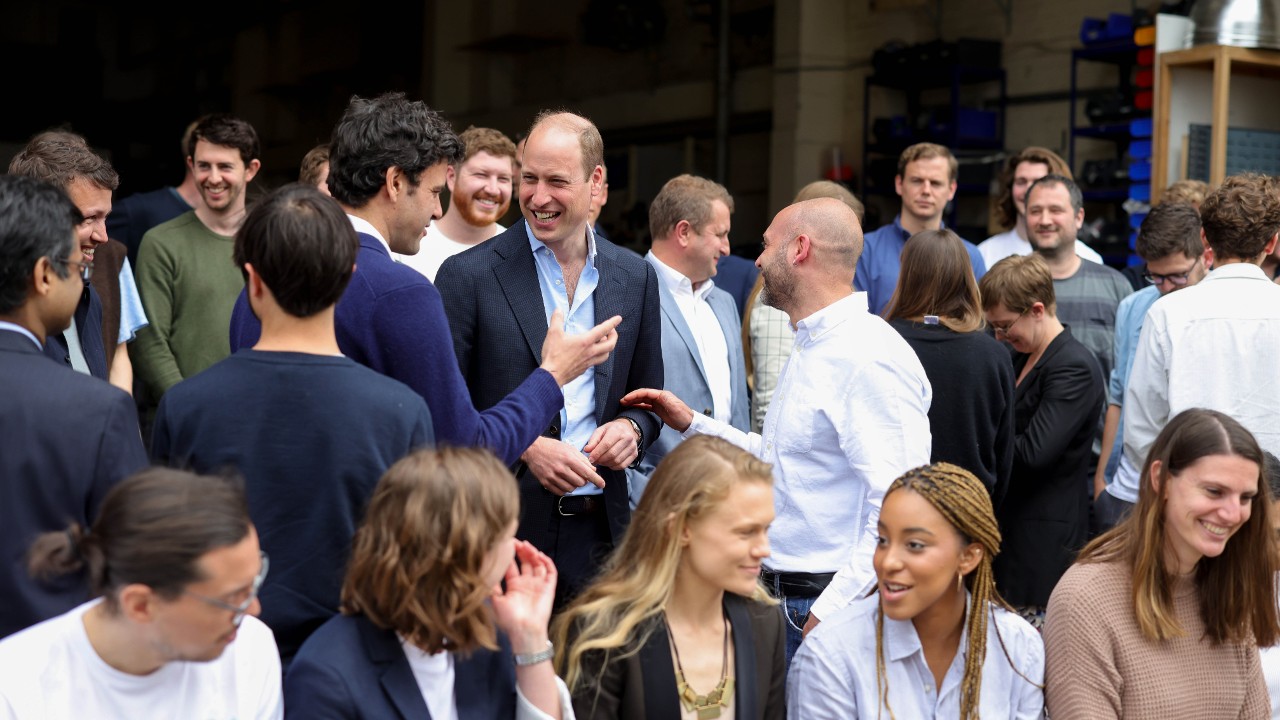 Prince William visits Notpla and meets co-founders Rodrigo Garcia Gonzalez and Pierre Paslier