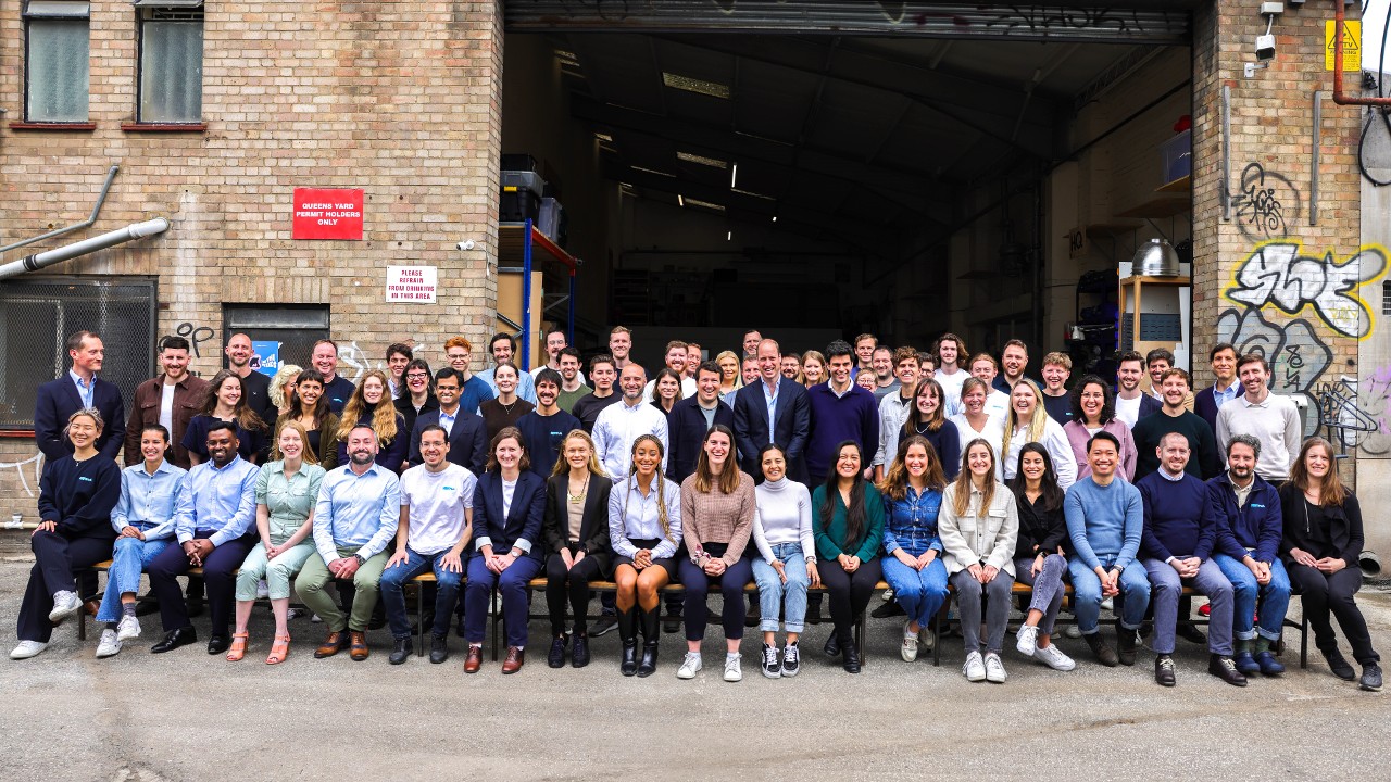 Prince William visits Notpla and meets co-founders Rodrigo Garcia Gonzalez and Pierre Paslier