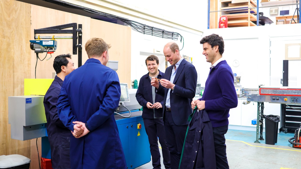 Prince William visits Notpla and meets co-founders Rodrigo Garcia Gonzalez and Pierre Paslier
