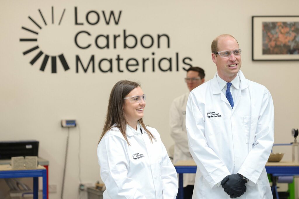 Prince William with Natasha Boulding from Low Carbon Materials