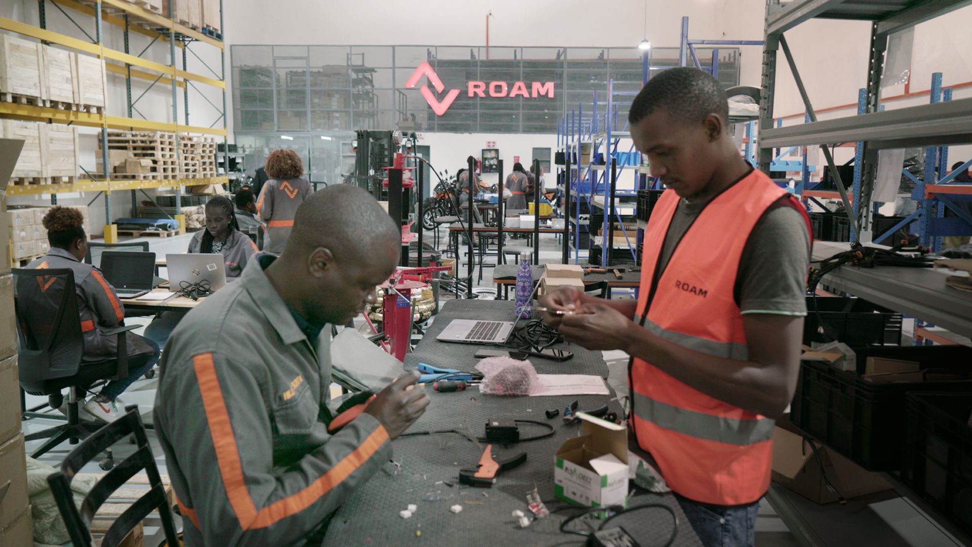 Roam factory works assemble parts