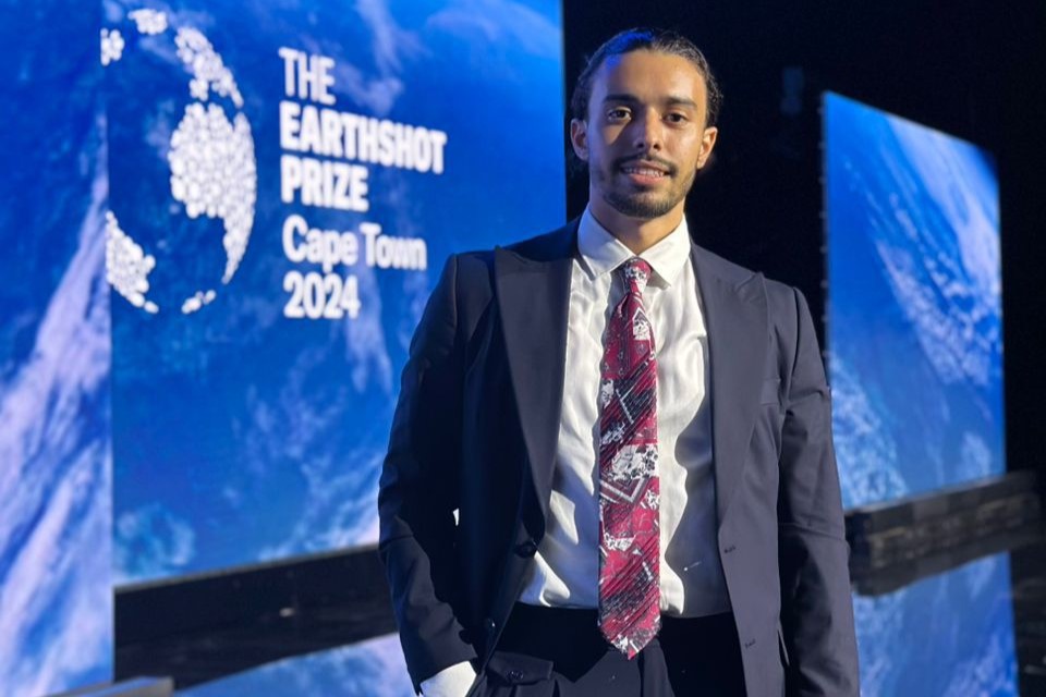 Salah Bounouh on stage before The Earthshot Prize Awards in Cape Town
