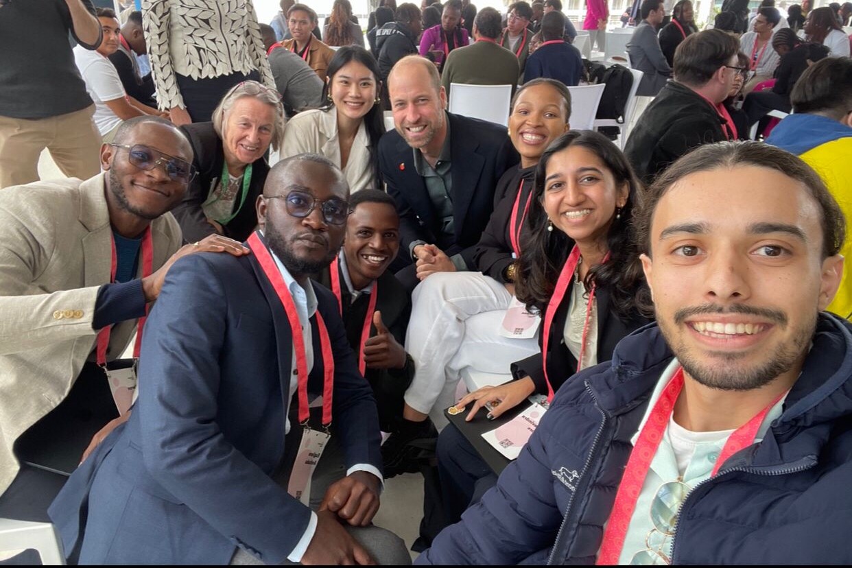 Salah Bounouh with Prince William and other Climate Youth Leaders during Earthshot Week 2024