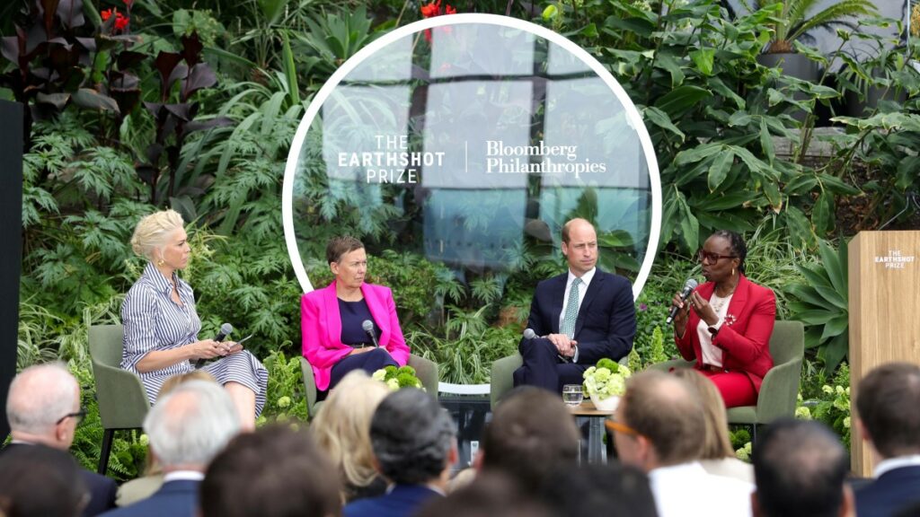 Stories of Impact panel discussion hosted by Hannah Waddingham with Hannah Jones Prince William Tokunboh Ishmael