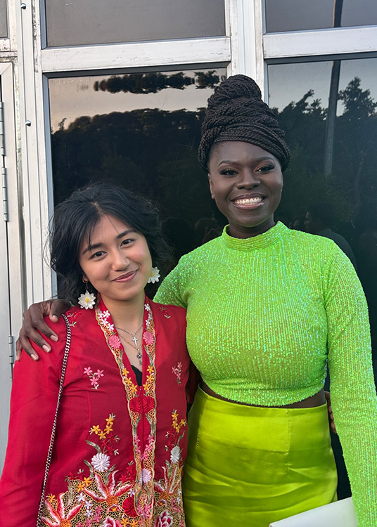 Tasha Sabapathy with fellow Young Climate Leader Xolile Mabuza