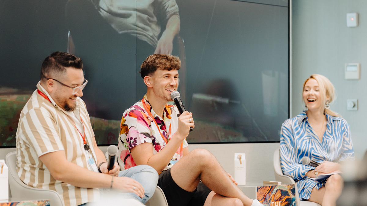 YouTubers Jamie Spafford and Mike Huttlestone from SORTEDfood share content creation tips with young creators