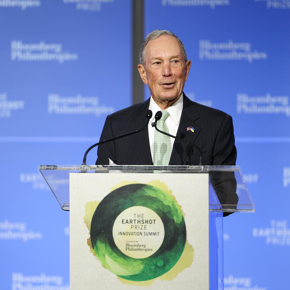Michael Bloomberg speaks during the 2023 Earthshot Prize Innovation Summit, New York